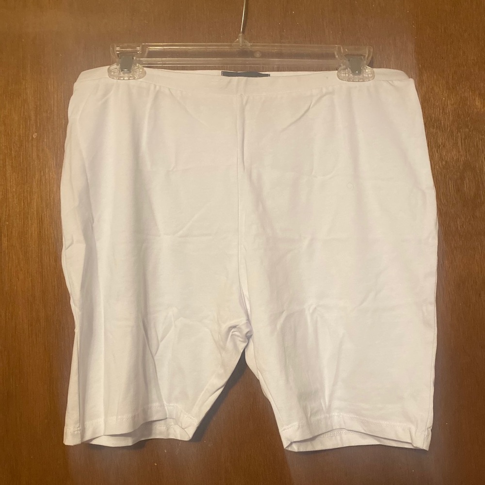 White biker shorts